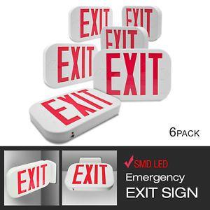 6 Red Letter Logo - eTopLighting 6 Pack Exit Emergency LED Sign Red Letter Light Low ...