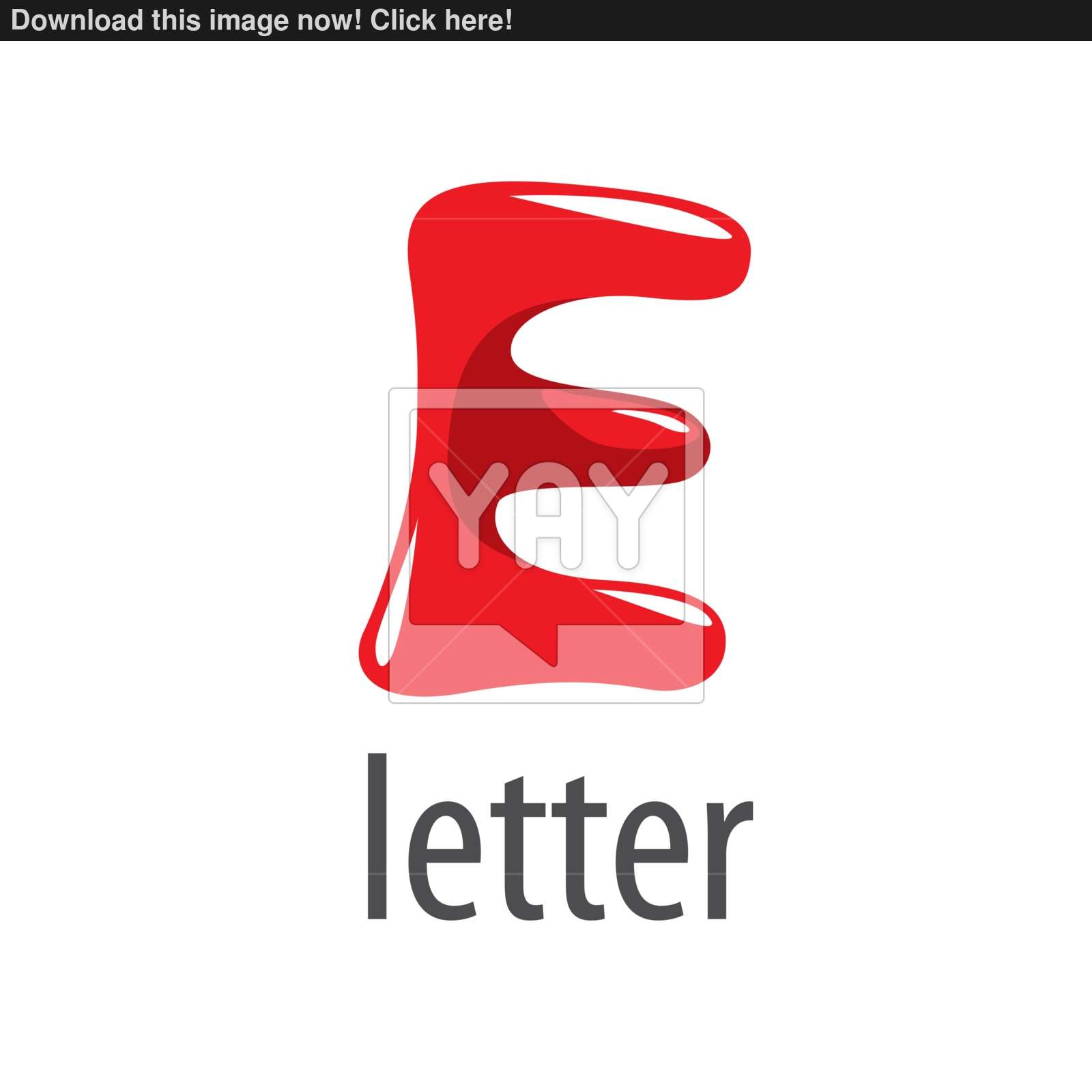 6 Red Letter Logo - cartoon vector logo red letter E vector