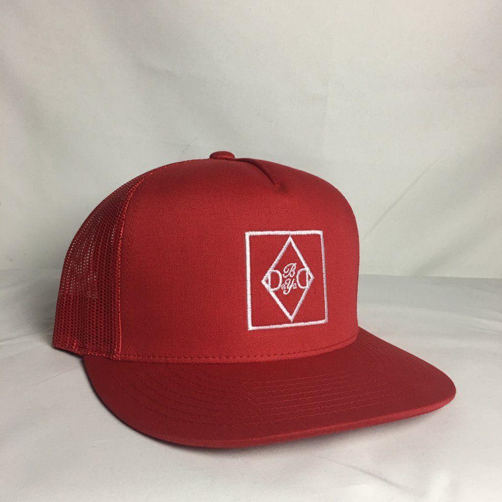 Red White Diamond Logo - Day By Day - Snap Back - Trucker - Hat - Red - Diamond logo – Day By ...