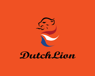 A Reddish Orange Lion Logo - Dutch Lion Designed