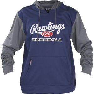 Rawlings Logo - Rawlings Logo Fleece Hoodie PFHPRBB - Navy/Grey - XL | eBay