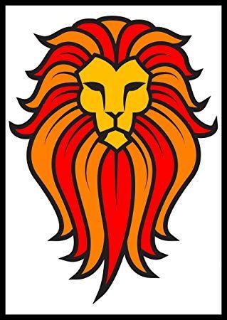 A Reddish Orange Lion Logo - Amazon.com: New Color Sticker Lion Face Picture Animal Orange Red ...