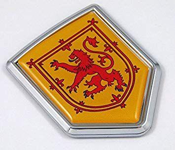 A Reddish Orange Lion Logo - Amazon.com: Scotland flag Yellow with red lion Chrome Emblem with ...