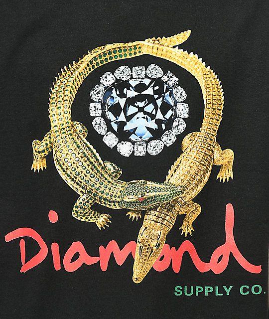 Black Alligator Logo - Diamond Supply Co. Alligator Black T-Shirt | Zumiez