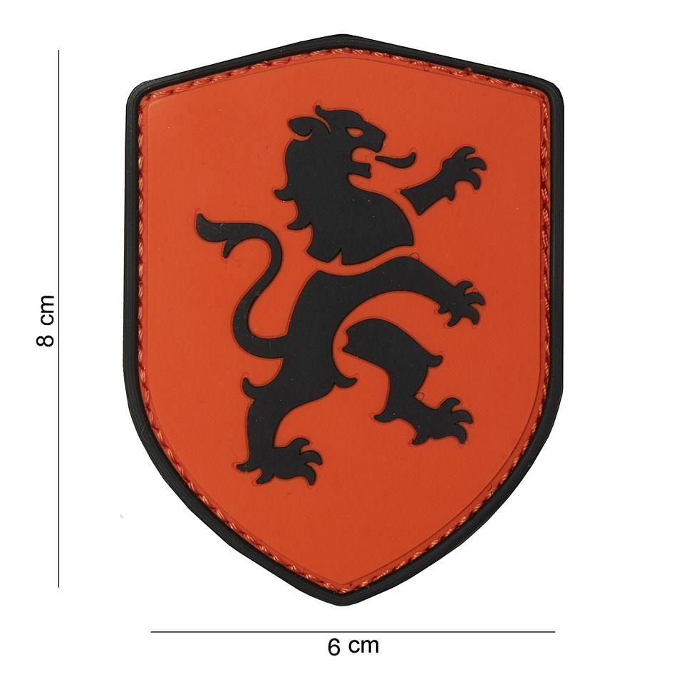 A Reddish Orange Lion Logo - Patch 3D PVC Dutch Lion Orange