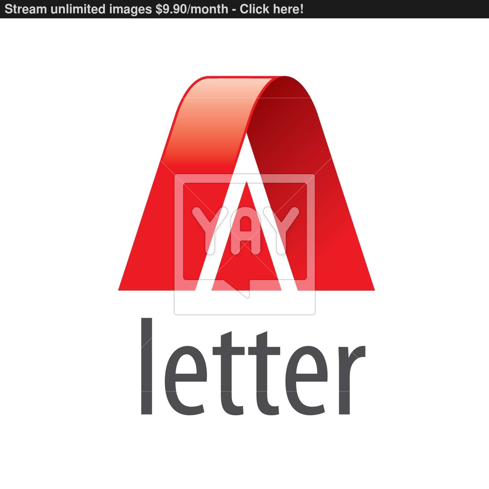 6 Red Letter Logo - Abstract vector logo red letter A vector | YayImages.com