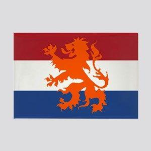 A Reddish Orange Lion Logo - Dutch Orange Lion Magnets - CafePress