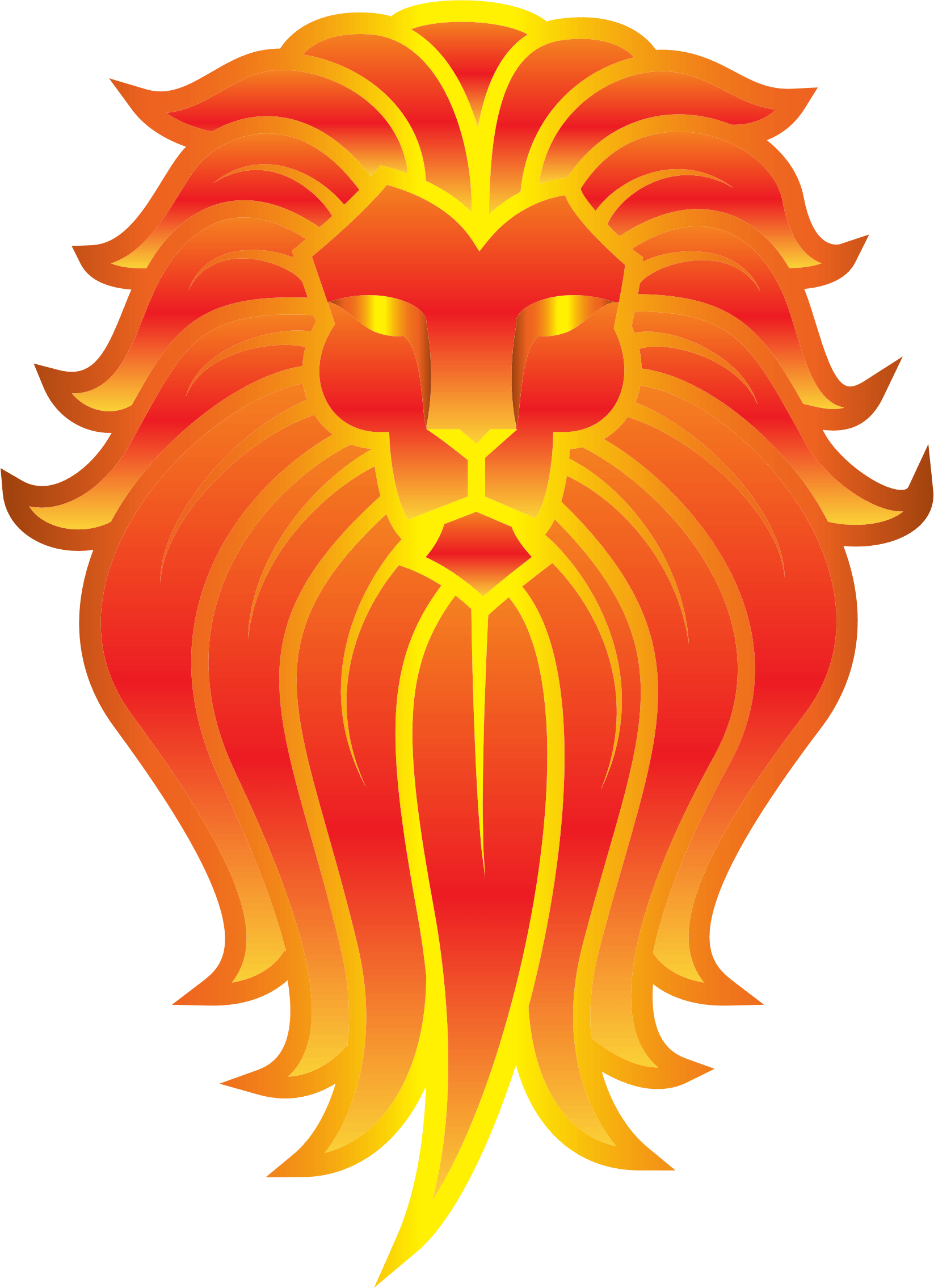A Reddish Orange Lion Logo - Clipart Lion Face Tattoo 4 No Background