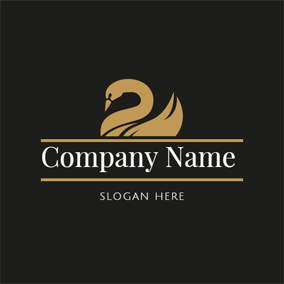 Gold Bird Company Logo - Free Swan Logo Designs. DesignEvo Logo Maker