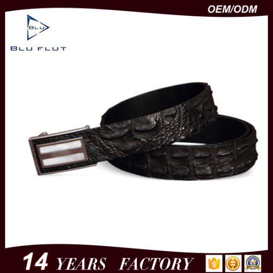 Black Alligator Logo - China Fashion Luxury Embossed Logo Genuine Black Alligator Leather