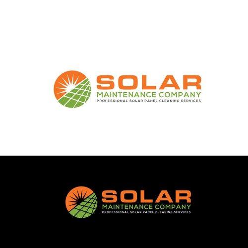 Solar Logo - Solar Maintenance Company Logo (Solar Panel Cleaning). Logo design