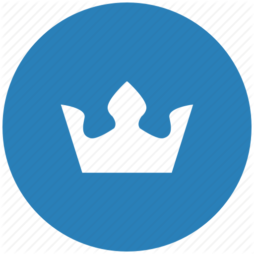 Blue Crown Logo - Blue, crown, king, round, royal icon