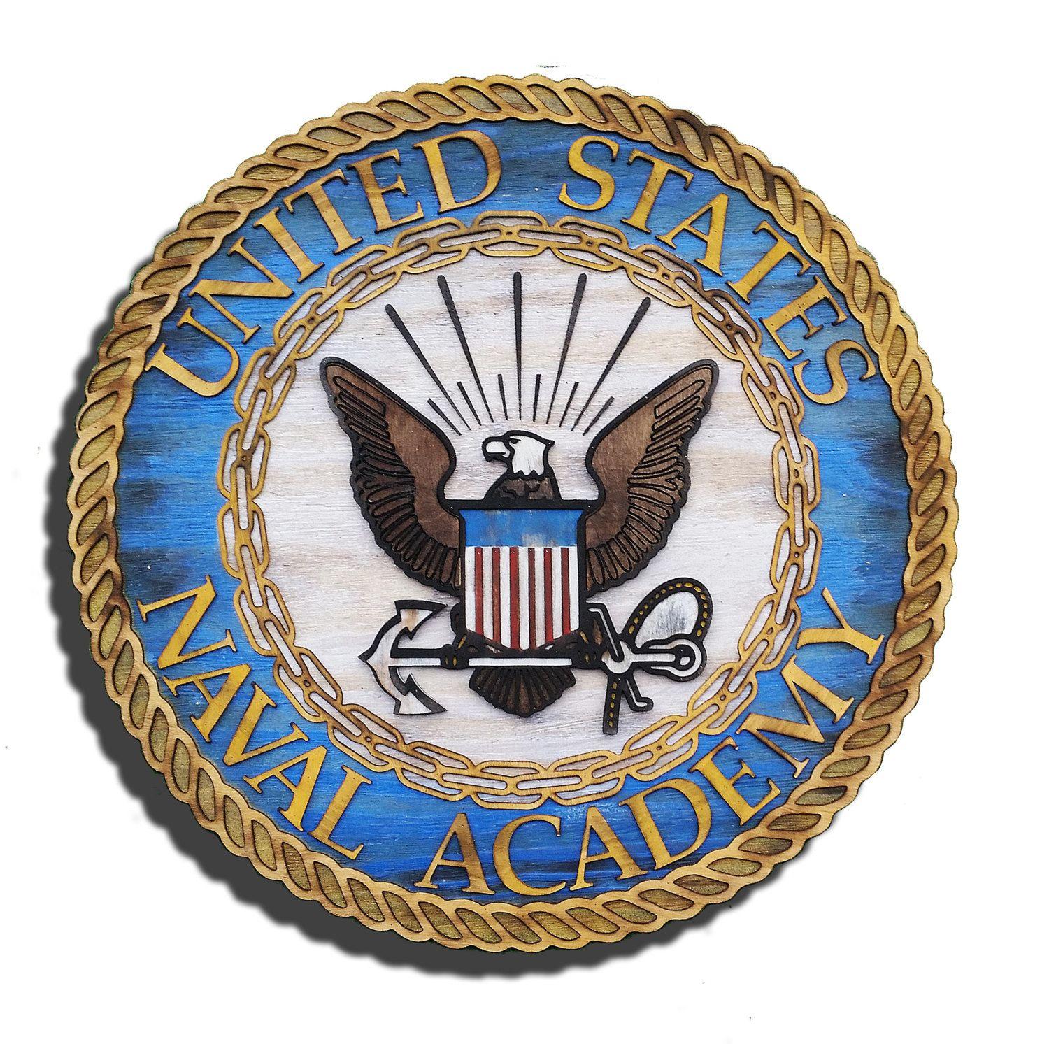 United States Naval Academy Logo - United States Naval Academy with 3D from reclaimed wood, vintage