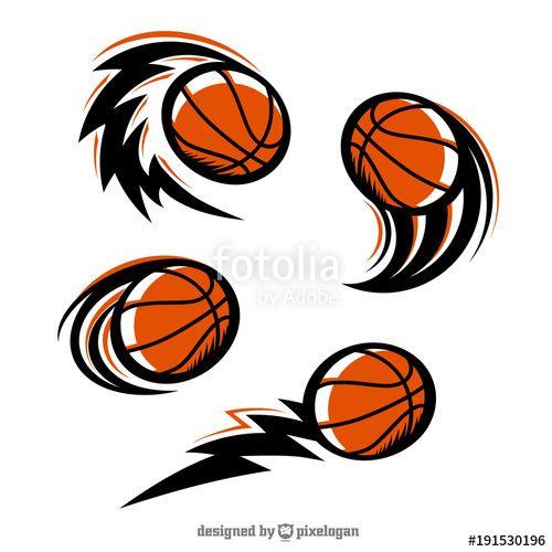 Basketball Swoosh Logo - Basketball Swoosh Set Of 4 Logo Stock Image And Royalty Free Vector