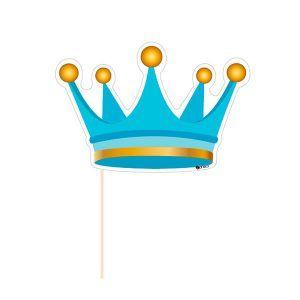 Blue Crown Logo - Party Photobooth Props figure Blue Crown