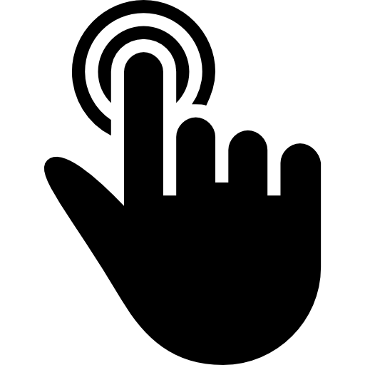 Black Hand Logo - Touch of one finger of solid black hand symbol Icons | Free Download