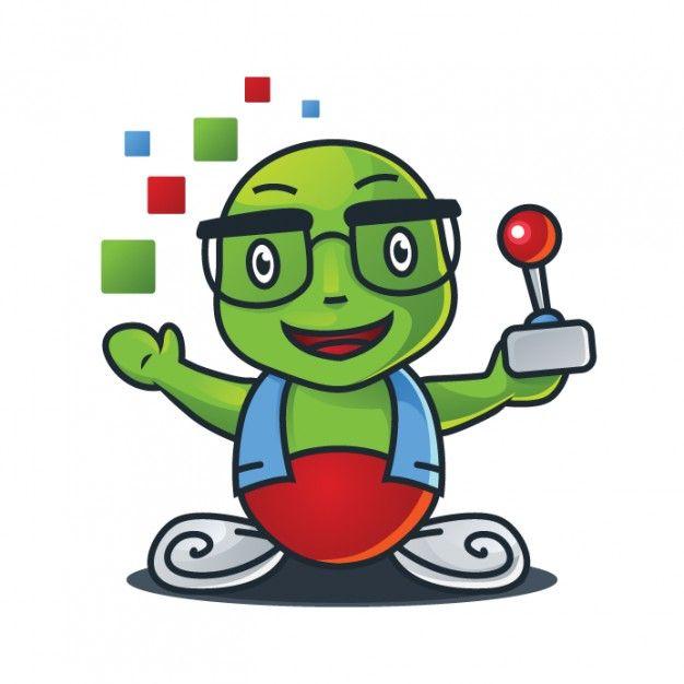 Cartoon Gaming Logo - Cartoon game mascot with controller Vector