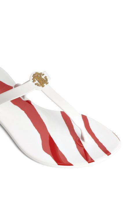 Optic White Logo - Optic white logo T-bar sandals | Roberto Cavalli Sandals ...