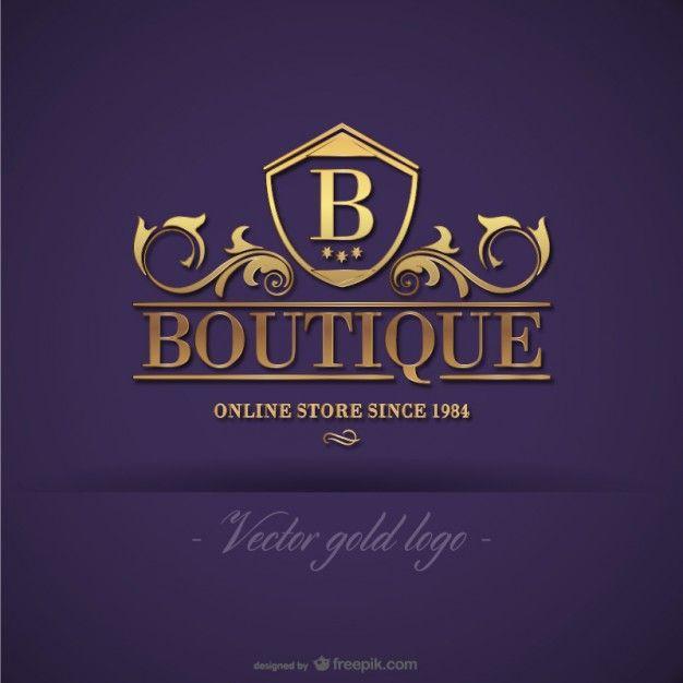 Purple Black and Gold Logo - Gold boutique logo design Vector