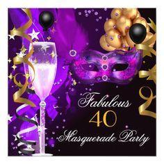 Purple Black and Gold Logo - 446 Best Purple Black Birthday Party Invitations images in 2019 ...