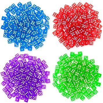 Purple Blue Green Red Logo - Count 16mm (Purple, Blue, Green, Red) Dice by Brybelly: Amazon