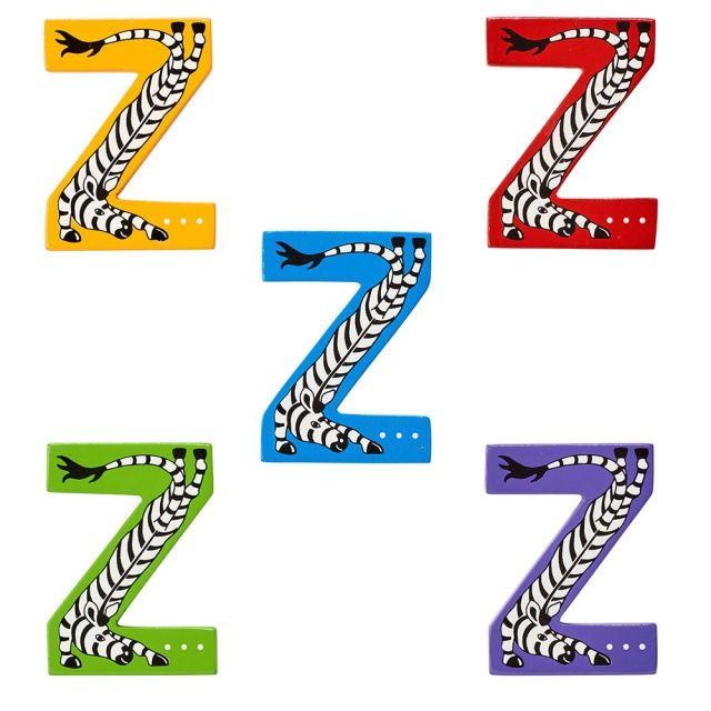 Purple Blue Green Red Logo - Fair Trade Wooden Animal Letter Z - 5 Colourways | Lanka Kade