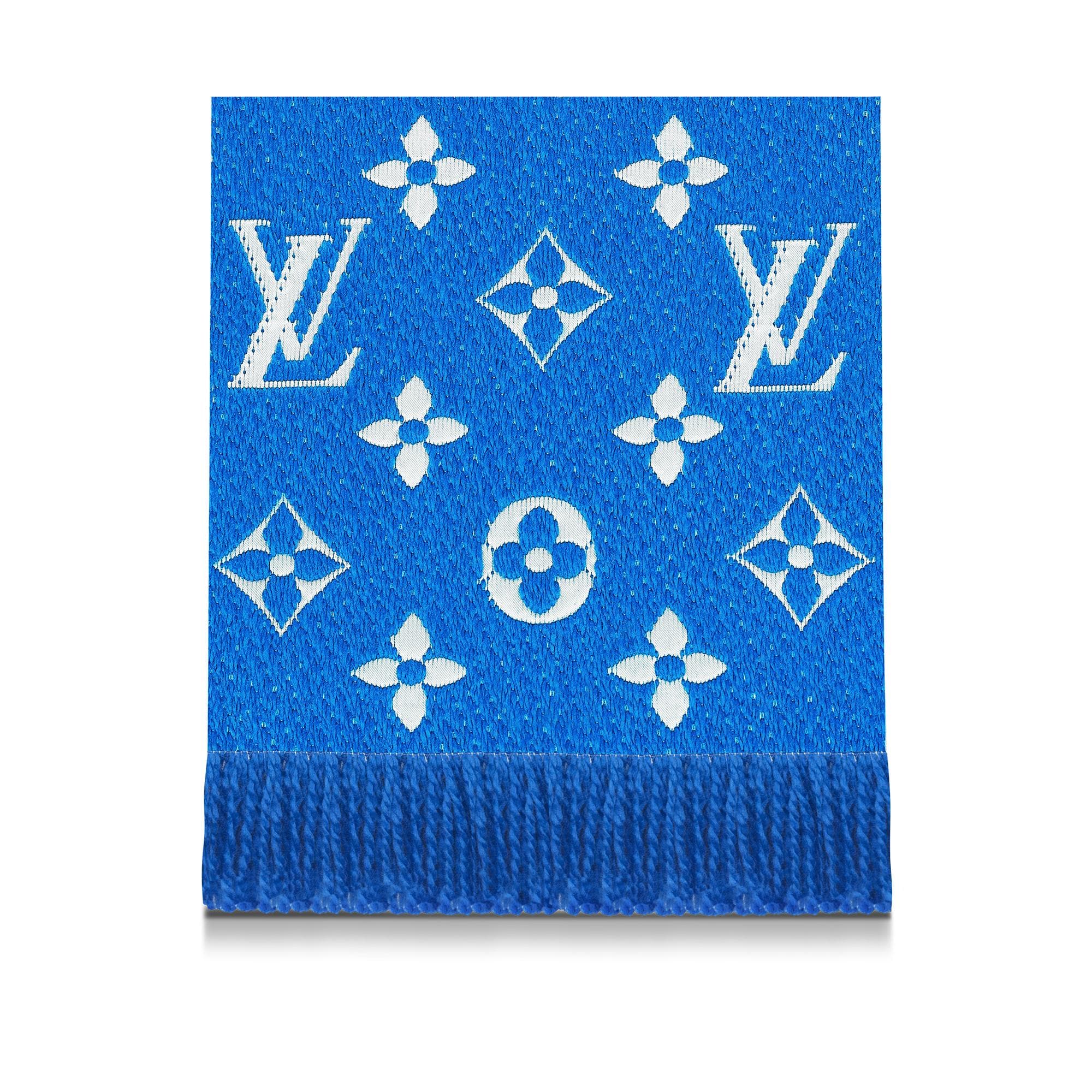 Louis Vuitton Blue Logo - Logomania Duo Scarf - Accessories | LOUIS VUITTON