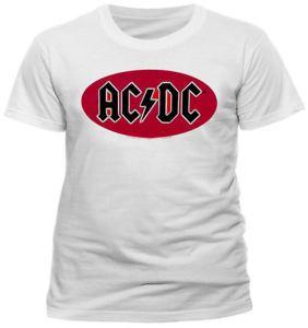 T in Oval Logo - Official AC DC - Oval Logo T Shirt XL White New | eBay