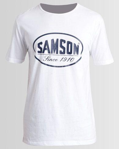 T in Oval Logo - Samson Oval Logo T Shirt White KSXDYQ