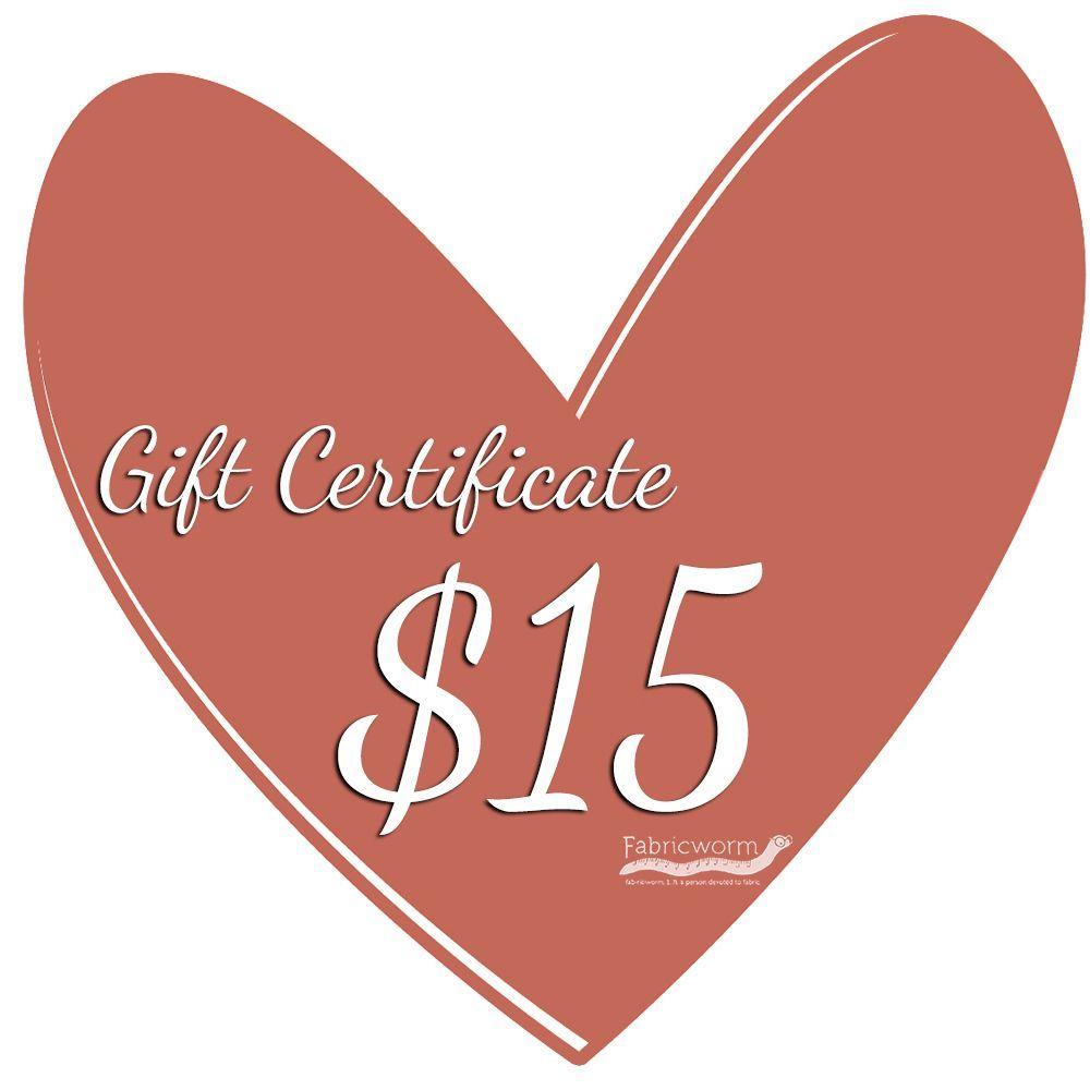 Fabric Worm Logo - $15 Gift Certificate to fabricworm.com