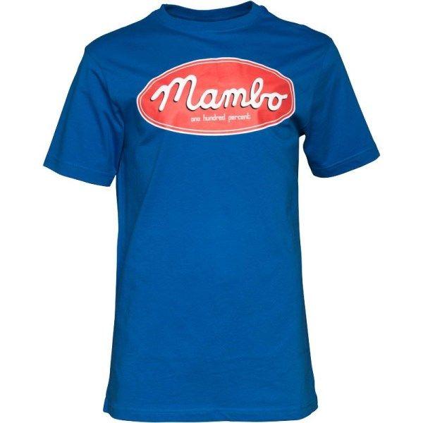 All Blue Oval Logo - Upscale Mens Blue Princess T-shirt Oval Logo Mambo Blue Mens - £24.52