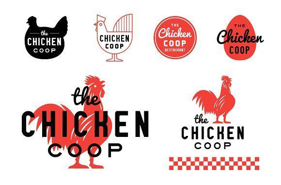 Red Bird Chicken Logo - Chicken Coop Rooster Restaurant logo ~ Logo Templates ~ Creative Market