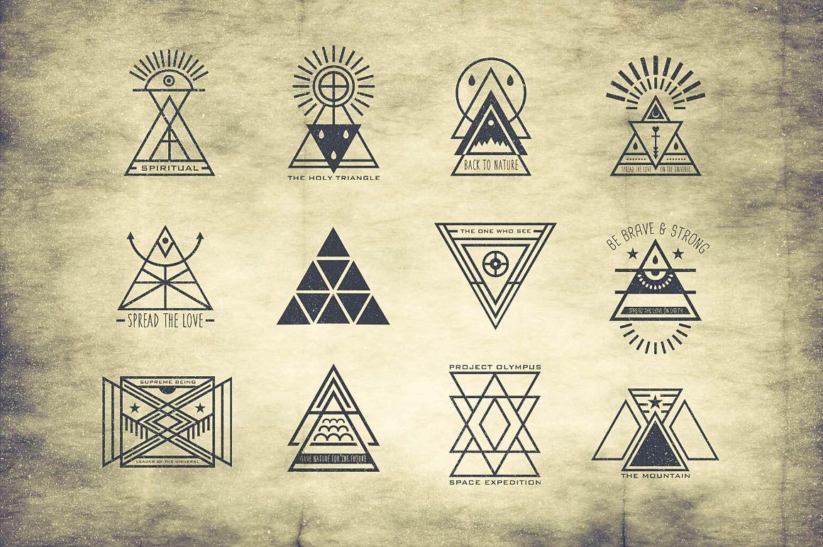 Hipster Triangle Logo - Hipster Triangle Badges by TSV Creative on Creative Market ...