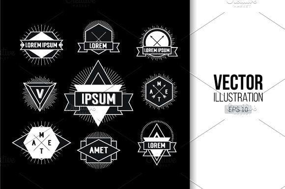 Hipster Triangle Logo - Minimal triangle hipster line logo ~ Logo Templates ~ Creative Market