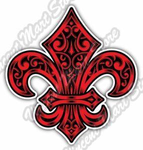 Red Celtic Logo - Fleur De Lis French Heraldry Red Celtic Lily Car Bumper Vinyl