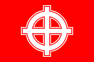 Red Celtic Logo - Flags with the Celtic Cross used by Golden Dawn Political party