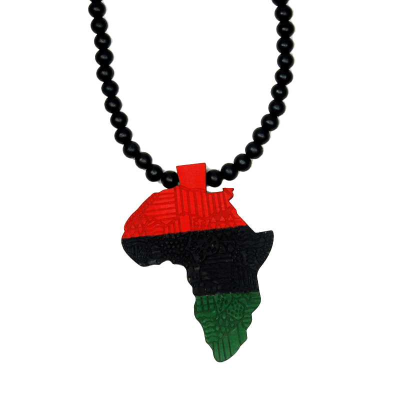 Black Red and Green Africa Logo - Wooden Red Black and Green (RBG) Africa Necklace - The RBG Store ...