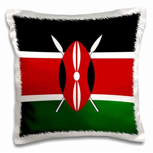 Black Red and Green Africa Logo - 3dRose Flag of Kenya - Kenyan black red green with Maasai African ...