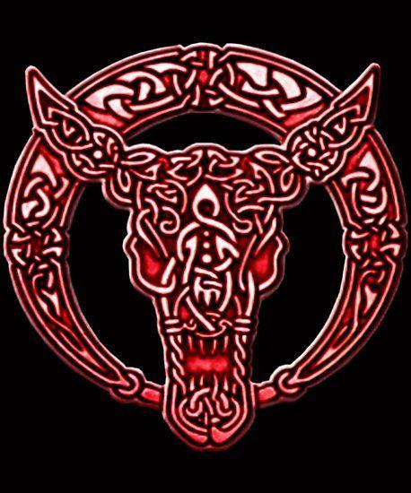 Red Celtic Logo - Red Celtic Bull Celtic Knots