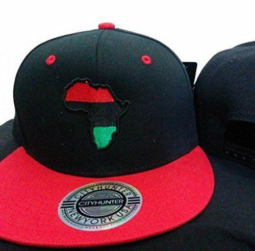 Black Red and Green Africa Logo - RBG Snapback Africa Hat Red Black Green Embroidered Pan African RED