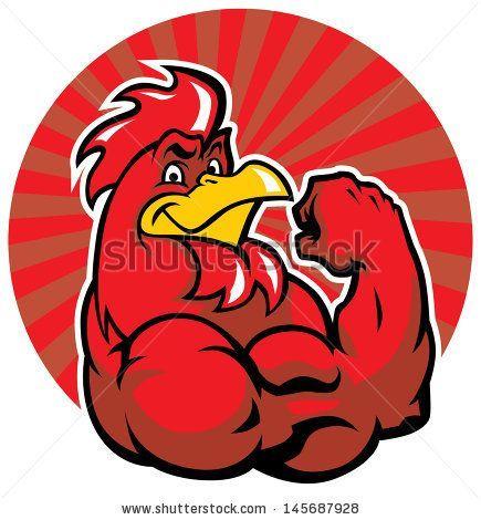 Red Bird Chicken Logo - Rooster with Sun | Rooster in 2019 | Rooster, Illustration, Chicken logo