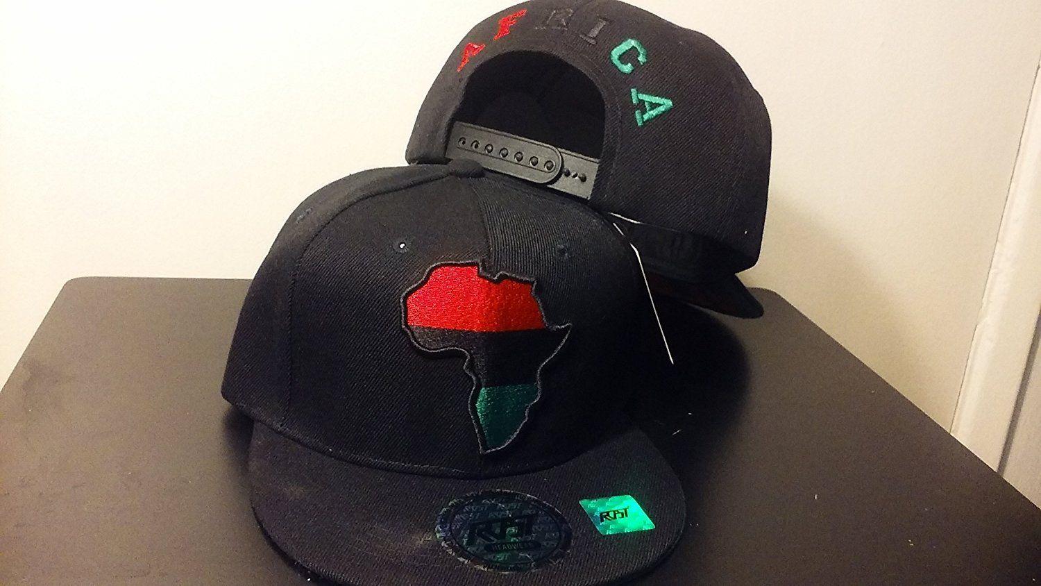 Black Red and Green Africa Logo - RBG Snapback Africa Hat Red Black Green Embroidered Pan African ...