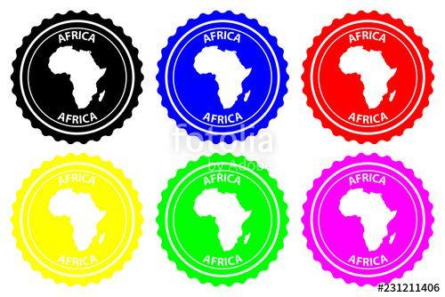 Black Red and Green Africa Logo - Africa - rubber stamp - vector, Africa continent map pattern ...