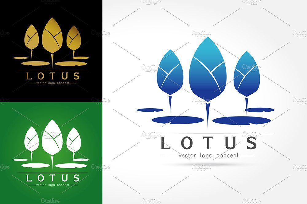 Marine Flower Logo - Lotus flower logo Logo Templates Creative Market