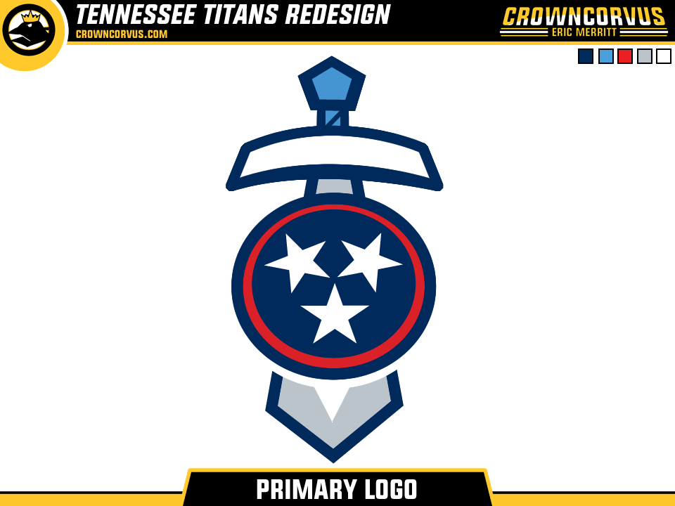 Titans Sword Logo - NFL: Swords Not Thumbtacks. Tennessee Titans Redesign