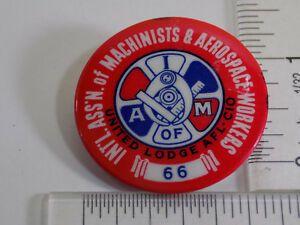 IAM Union Logo - IAM Machinists Aerospace Workers Labor Union Red Pin Pinback Button ...
