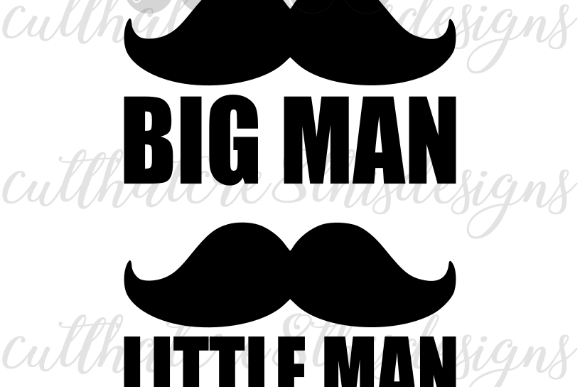 Man with Mustache Logo - Big Man, Little Man, Mustache Set, Quotes, Sayings, Cut File, SVG ...