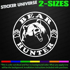 Grizzly Print Logo - Bear Hunter Hunting Car Window Decal Bumper Sticker Paw Print ...