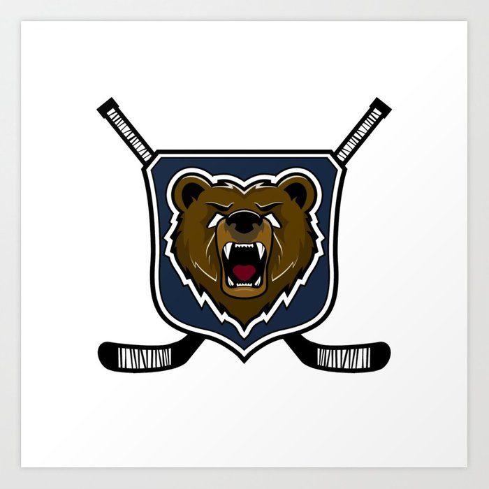 Grizzly Print Logo - Modern professional grizzly bear logo for a sport team Art Print by ...