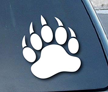 Grizzly Print Logo - Grizzly Bear Paw Print Car Window Sticker Vinyl Decal Sticker 177 mm ...